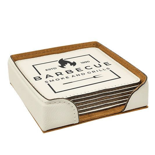 Leatherette 6-Coaster Set
